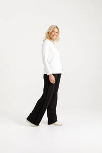 ALPINE PALAZZO PANTS BLACK WITH VELVET RIBBON