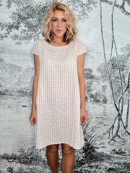 JUNGLE DRESS VISCOSE/COTTON CHECK POLKA PINK