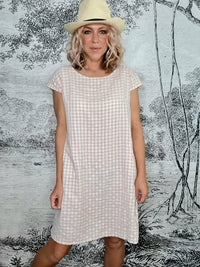 JUNGLE DRESS VISCOSE/COTTON CHECK POLKA PINK