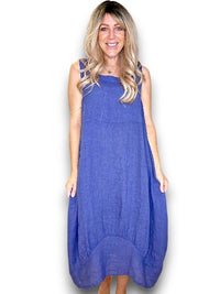 MAXI TANK DRESS LINEN INDIGO