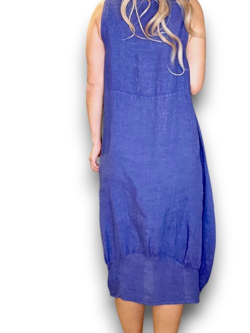 MAXI TANK DRESS LINEN INDIGO