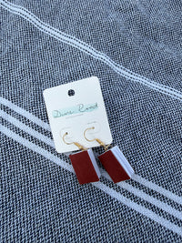 BOOK EARRINGS BURGUNDY