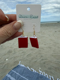 BOOK EARRINGS RED