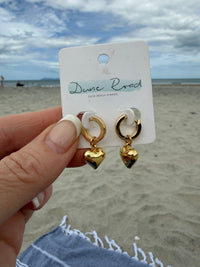 HEART HOOP EARRINGS