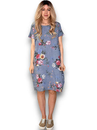 JUNGLE DRESS BOUQUET PETROL