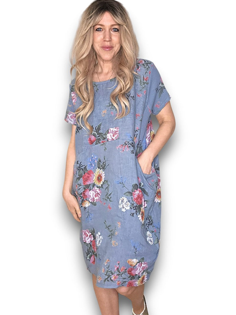 JUNGLE DRESS BOUQUET PETROL