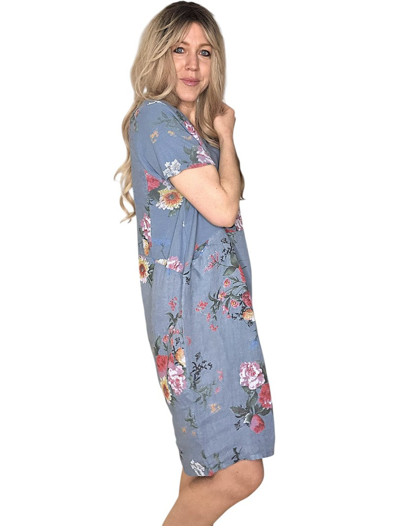 JUNGLE DRESS BOUQUET PETROL