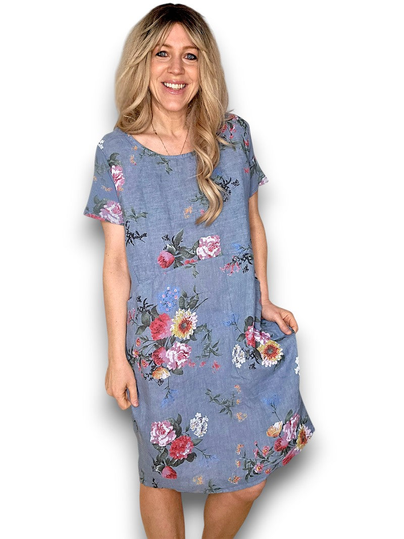 JUNGLE DRESS BOUQUET PETROL