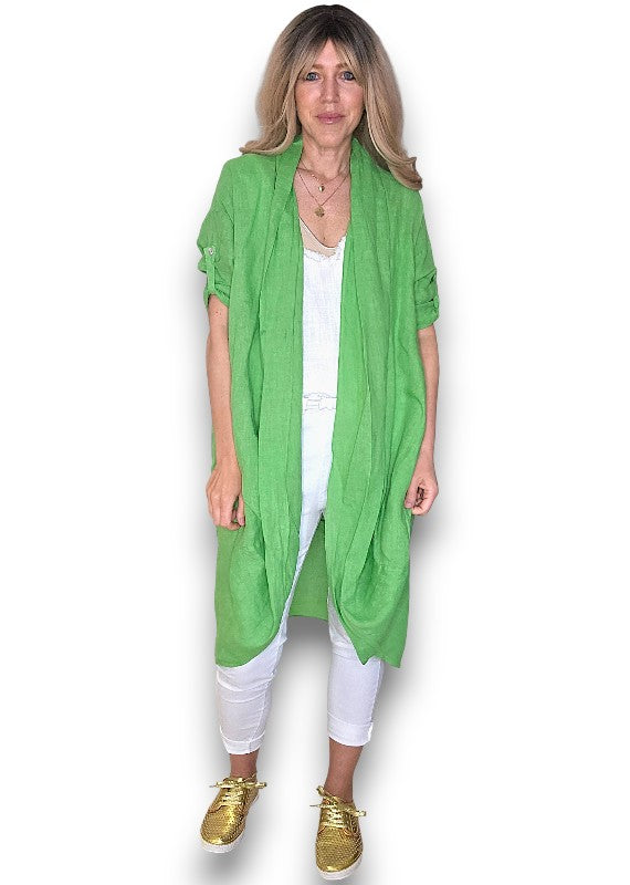 LINEN COVER UP BRIGHT GREEN