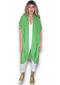 LINEN COVER UP BRIGHT GREEN