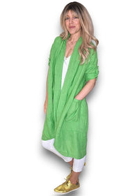 LINEN COVER UP BRIGHT GREEN