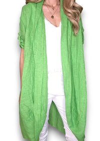 LINEN COVER UP BRIGHT GREEN