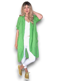 LINEN COVER UP BRIGHT GREEN