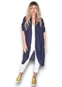 LINEN COVER UP NAVY