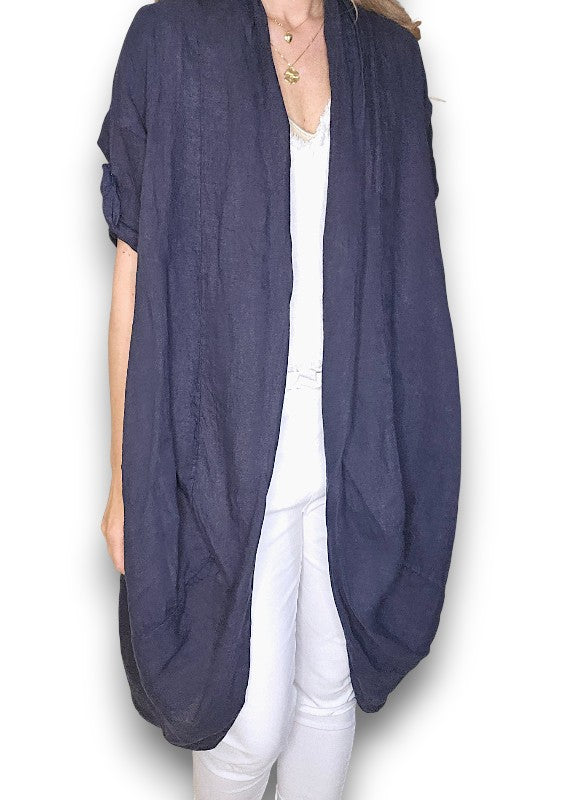 LINEN COVER UP NAVY