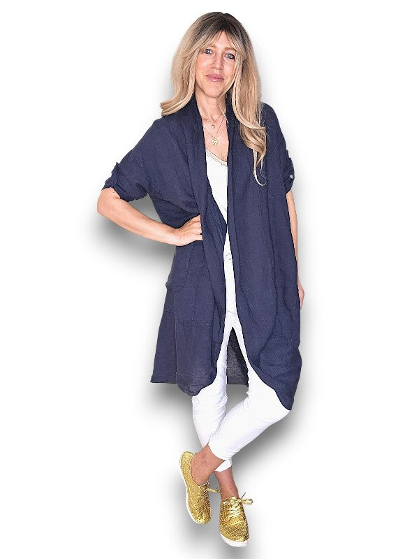 LINEN COVER UP NAVY