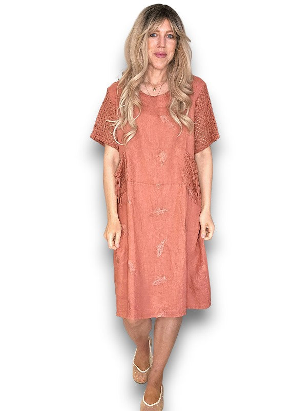 C'EST LA VIE EASY DRESS BRICK