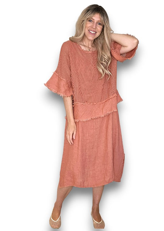 AMALFI TWO PIECE DRESS BRICK