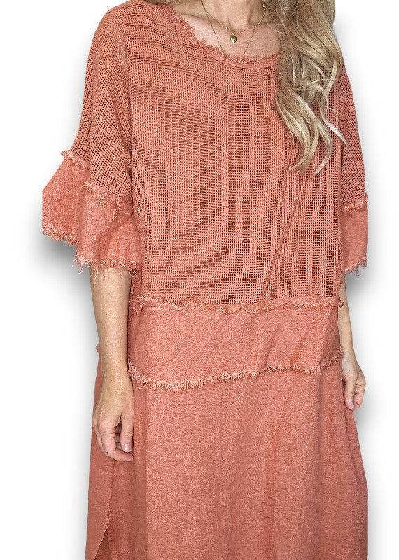 AMALFI TWO PIECE DRESS BRICK