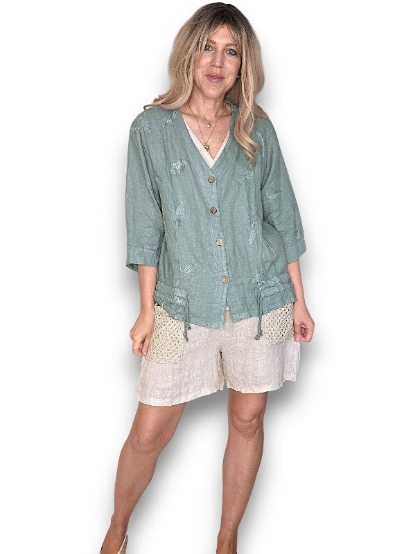 C'EST LA VIE DRAWSTRING JACKET SAGE