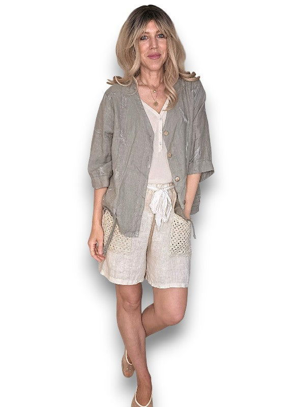 C'EST LA VIE DRAWSTRING JACKET MOCHA