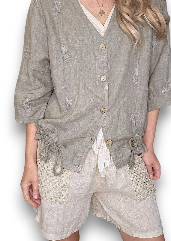 C'EST LA VIE DRAWSTRING JACKET MOCHA