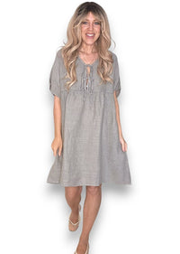 DEUX RIBBON DRESS MOCHA