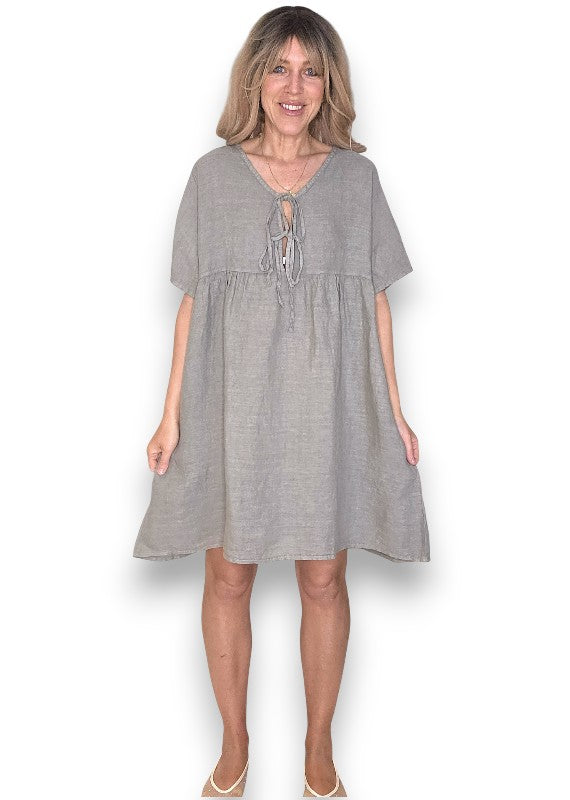 DEUX RIBBON DRESS MOCHA