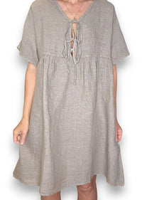 DEUX RIBBON DRESS MOCHA