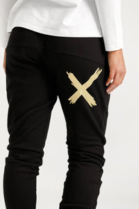 ALPINE APARTMENT PANTS BLACK WITH GOLD X