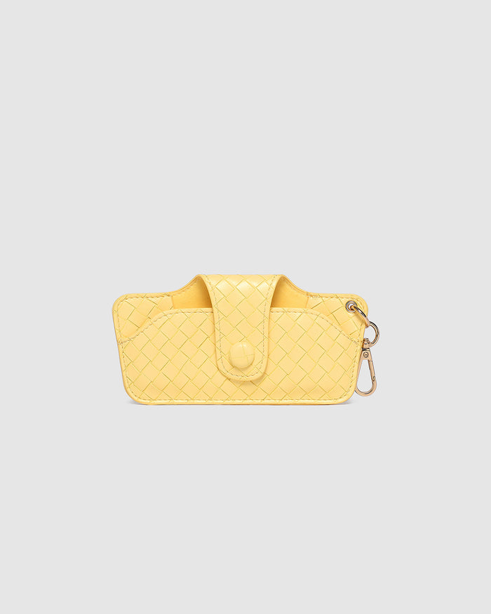 SKITTLE SUNGLASS CASE WOVEN BUTTER