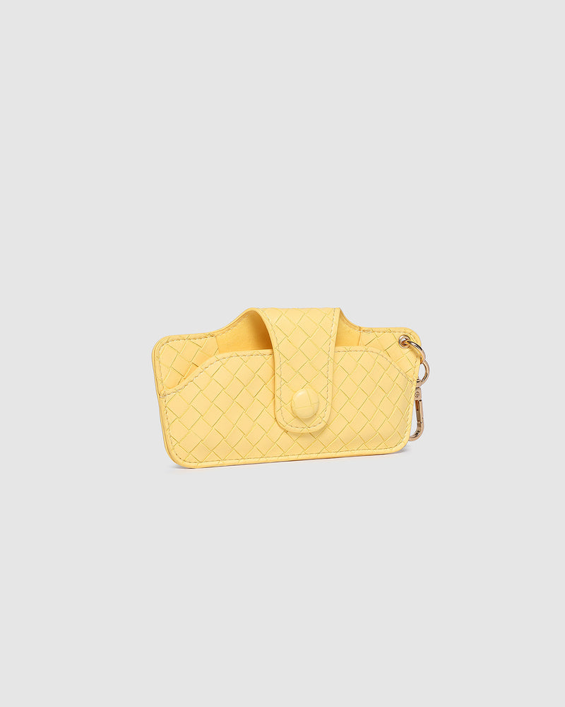 SKITTLE SUNGLASS CASE WOVEN BUTTER