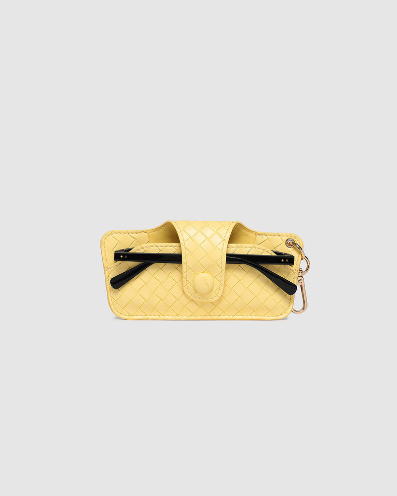 SKITTLE SUNGLASS CASE WOVEN BUTTER