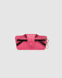 SKITTLE SUNGLASS CASE WOVEN HOT PINK