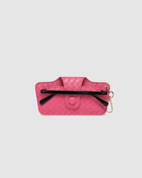 SKITTLE SUNGLASS CASE WOVEN HOT PINK