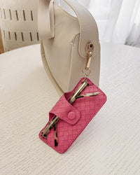 SKITTLE SUNGLASS CASE WOVEN HOT PINK