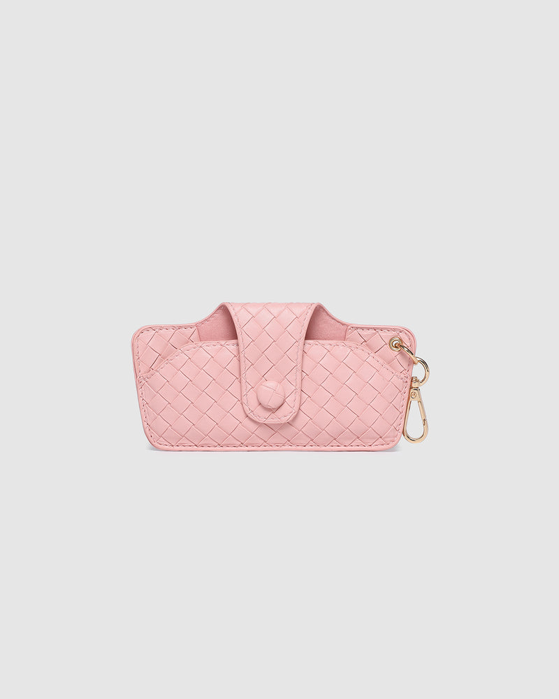 SKITTLE SUNGLASS CASE WOVEN PASTEL PINK