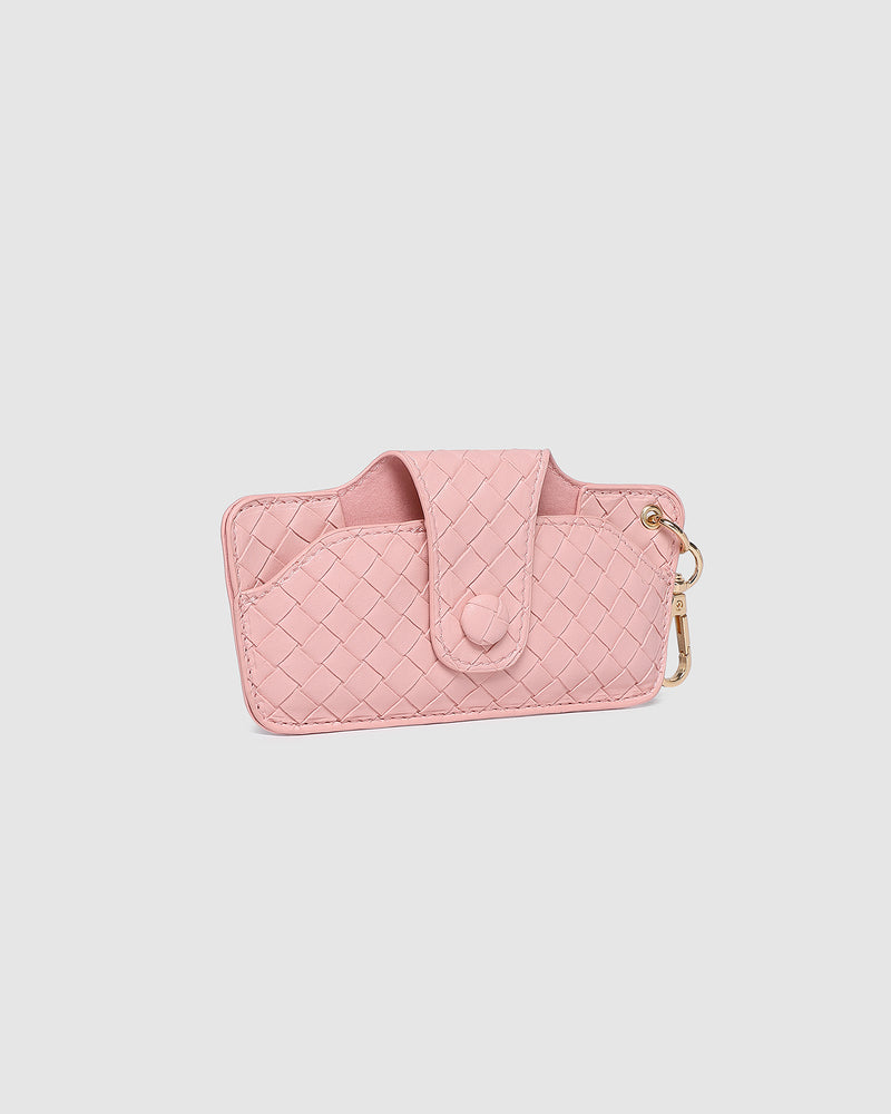 SKITTLE SUNGLASS CASE WOVEN PASTEL PINK