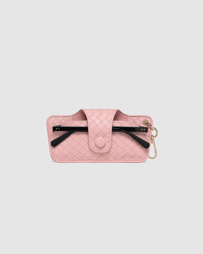 SKITTLE SUNGLASS CASE WOVEN PASTEL PINK