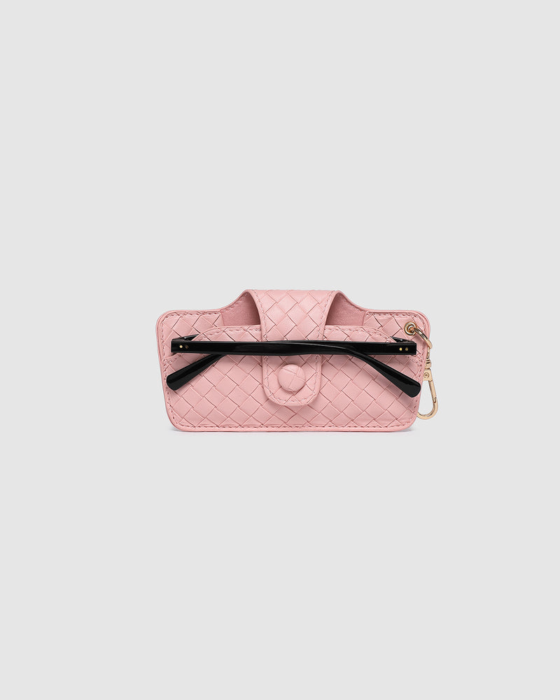 SKITTLE SUNGLASS CASE WOVEN PASTEL PINK