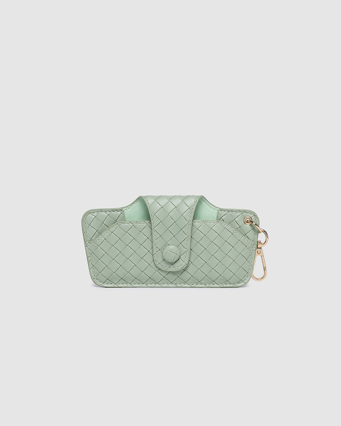 SKITTLE SUNGLASS CASE WOVEN SAGE GREEN