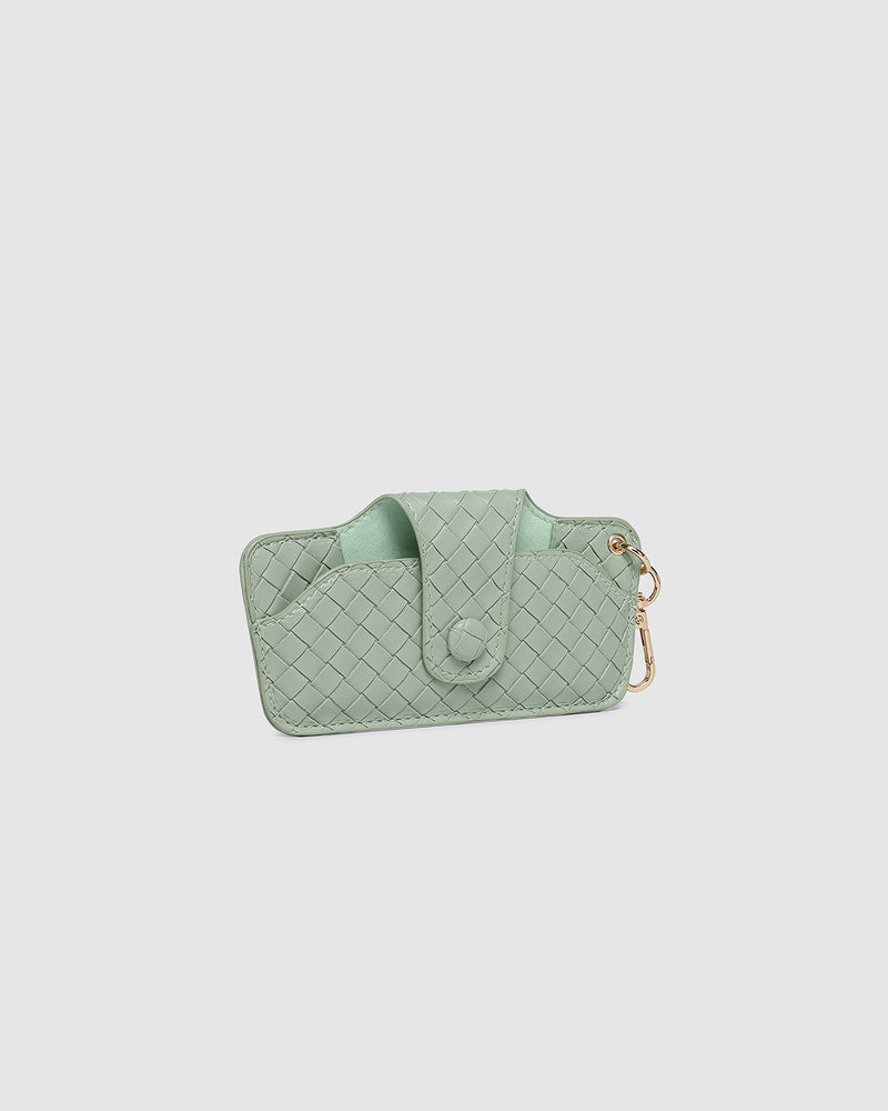 SKITTLE SUNGLASS CASE WOVEN SAGE GREEN