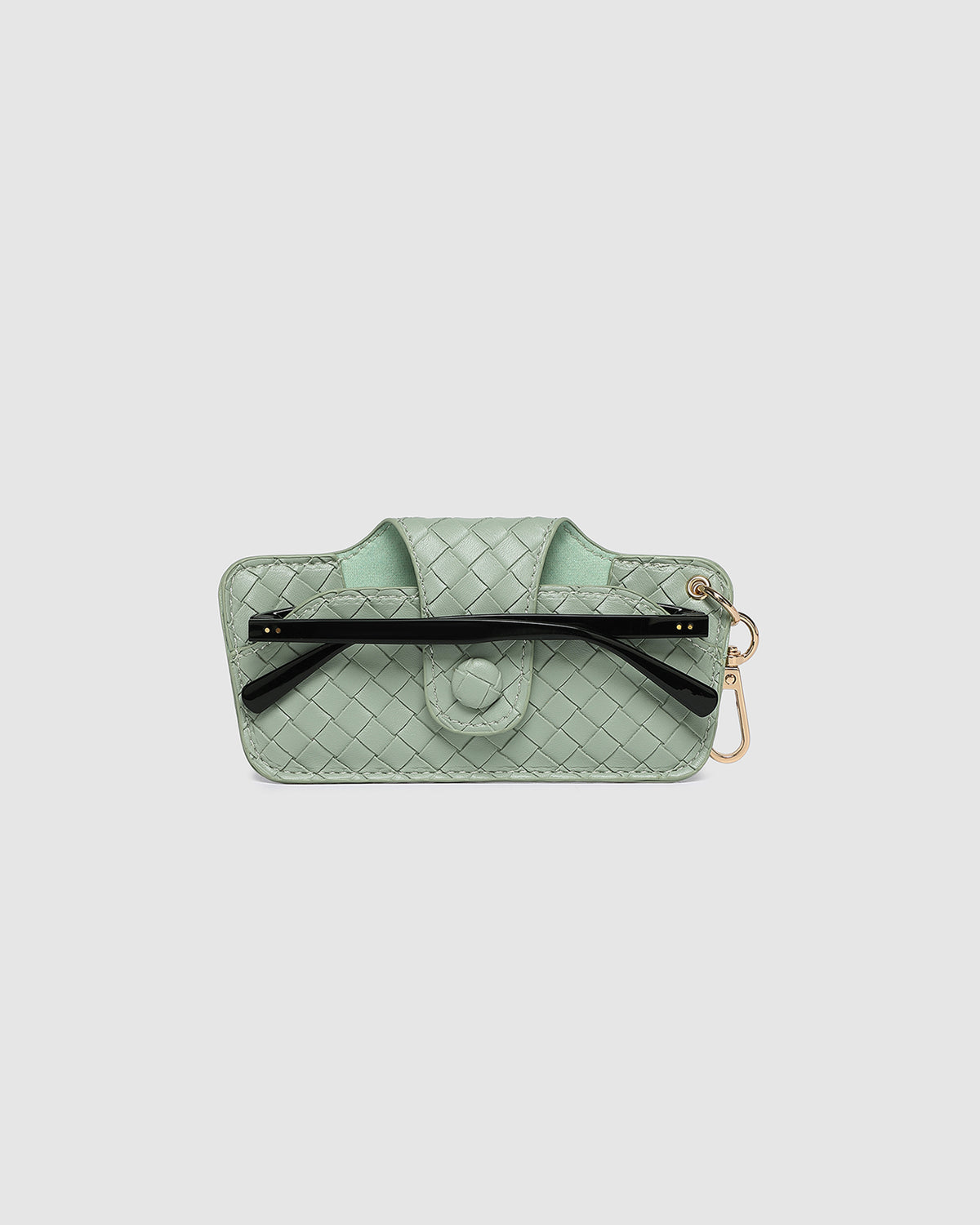 SKITTLE SUNGLASS CASE WOVEN SAGE GREEN