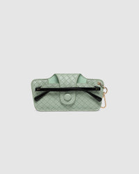 SKITTLE SUNGLASS CASE WOVEN SAGE GREEN