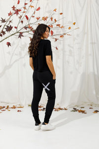 ALPINE APARTMENT PANT BLACK WITH LILAC X