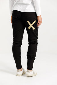ALPINE APARTMENT PANTS BLACK WITH GOLD X