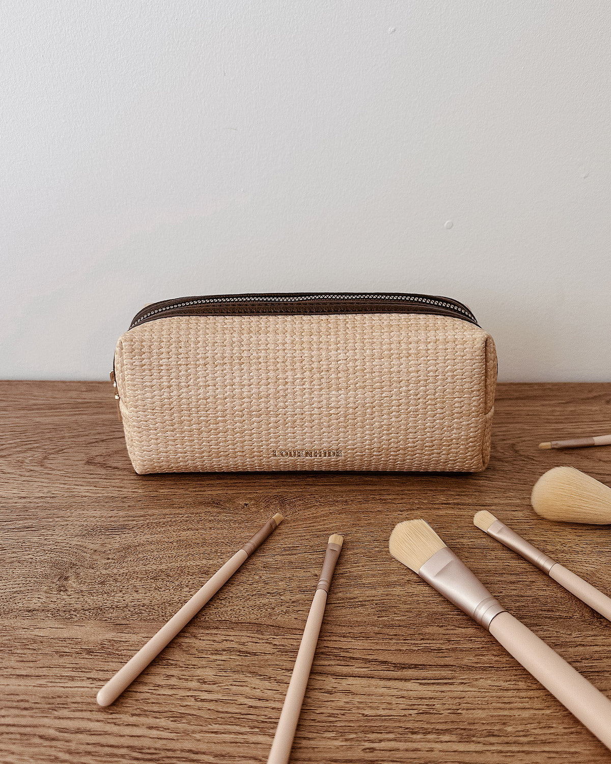 BRIANNA MAKEUP BAG NATURAL CHOCOLATE