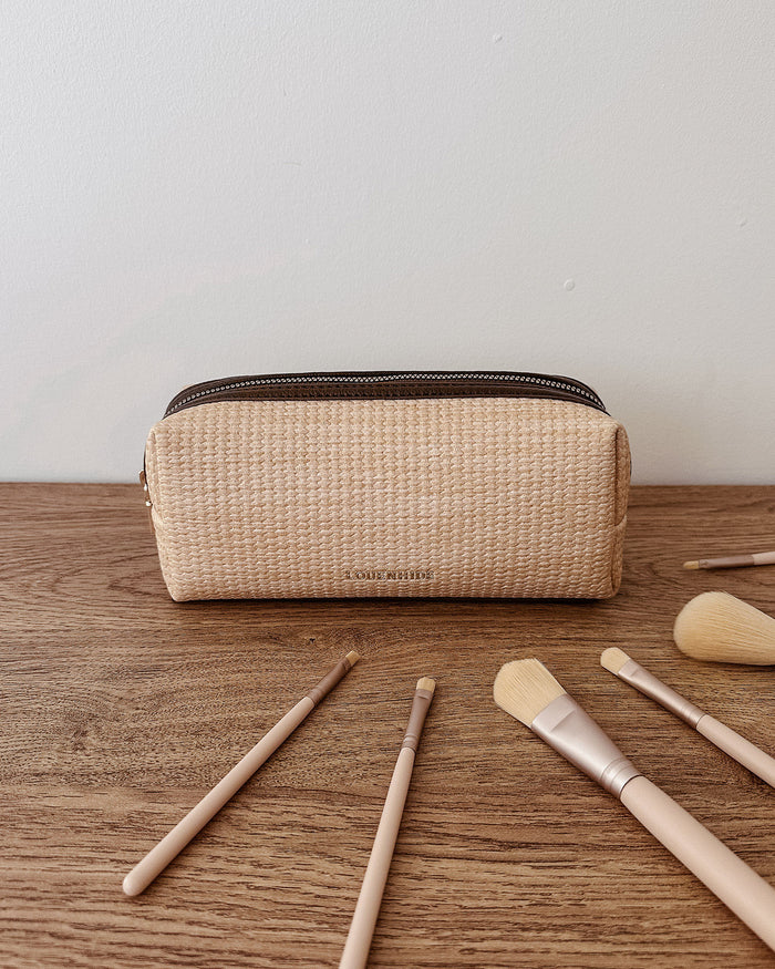 BRIANNA MAKEUP BAG NATURAL CHOCOLATE