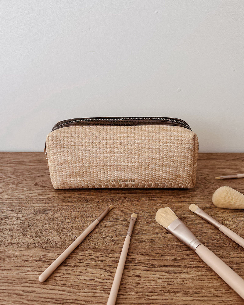 BRIANNA MAKEUP BAG NATURAL CHOCOLATE