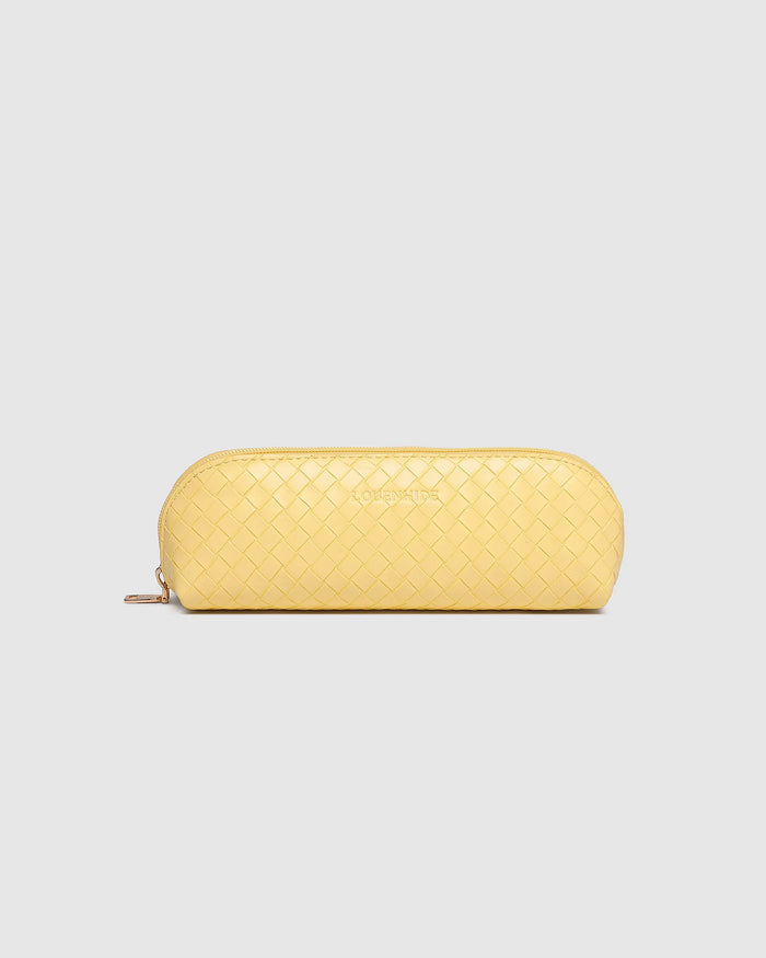 JAYNE WOVEN MAKEUP BAG BUTTER YELLOW